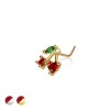 CZ CHERRY 316L SURGICAL STEEL L-SHAPE NOSE RING